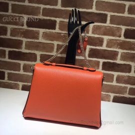 Gucci 2Way Chain Plain Leather Shoulder Bags Dark Orange 510306