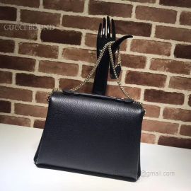 Gucci 2Way Chain Plain Leather Shoulder Black Bags 510306
