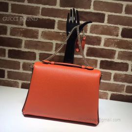 Gucci 2Way Chain Plain Leather Shoulder Dark Orange Bags 510306