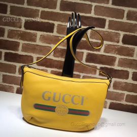 Gucci Print Shoulder Bag Yellow 523589