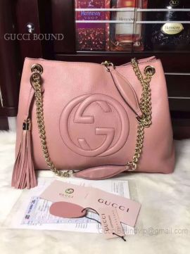 Gucci Soho Leather Shoulder Bag Pink 308982