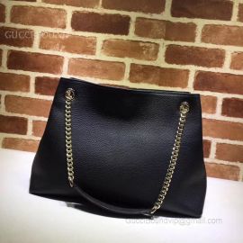 Gucci Soho Leather Shoulder Bag Black 308982