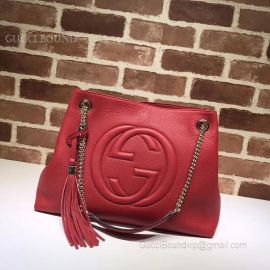 Gucci Soho Leather Shoulder Bag Red 308982