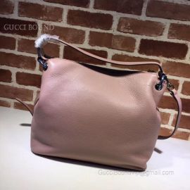 Gucci Women Tassels Soho Hobo Leather Shoulder Bag Pink 408825
