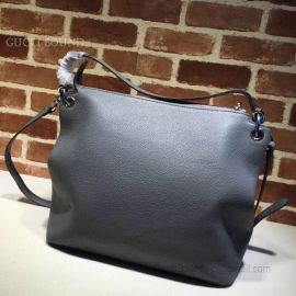 Gucci Women Tassels Soho Hobo Leather Shoulder Bag Bluish Grey 408825