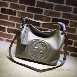 Gucci Women Tassels Soho Hobo Leather Shoulder Bag Bronze 408825