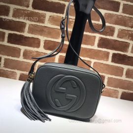 Gucci Soho Small Leather Disco Bag Dark Grey 308364