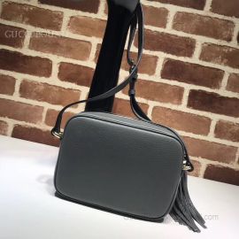 Gucci Soho Small Leather Disco Bag Dark Grey 308364