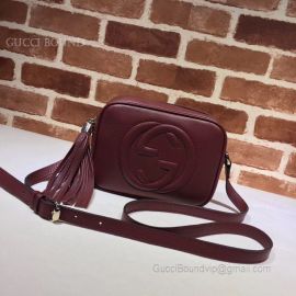 Gucci Soho Small Leather Disco Bag Wine 308364