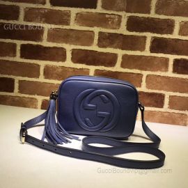 Gucci Soho Small Leather Disco Bag Blue 308364