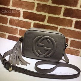 Gucci Soho Small Leather Disco Bag Gray 308364