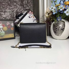 Gucci Women Leather Interlocking GG Crossbody Purse Handbag Black 510304