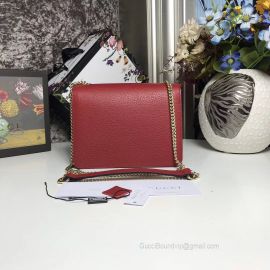 Gucci Women Leather Interlocking GG Crossbody Purse Handbag Dark Red 510304