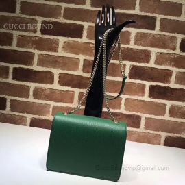 Gucci Women Leather Interlocking GG Crossbody Purse Handbag Green 510304