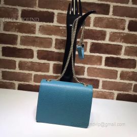 Gucci Women Leather Interlocking GG Crossbody Purse Handbag Blue 510304