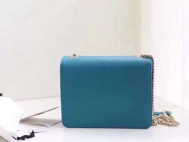 Gucci Women Leather Interlocking GG Crossbody Purse Blue Handbag 510304