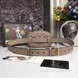 Gucci GG Marmont Matelasse Leather Belt Bag Brown 476434