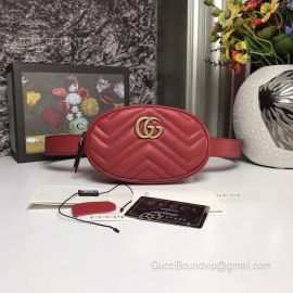 Gucci GG Marmont Matelasse Leather Belt Bag Red 476434