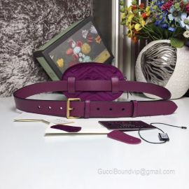 Gucci GG Marmont Matelasse Leather Belt Bag Lilac 476434
