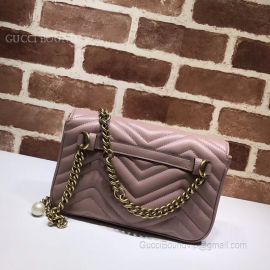 Gucci GG Marmont Chain Belt Bag With Pearls Nude 476809