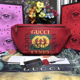 Gucci Print Leather Belt Bag Red 493869
