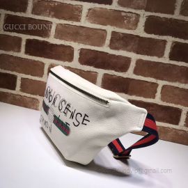 Gucci Print Leather Belt Bag White 493869