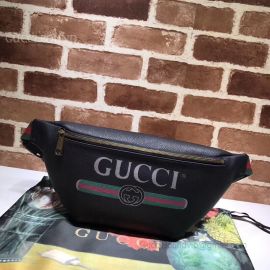 Gucci Print Leather Belt Black Bag 493869