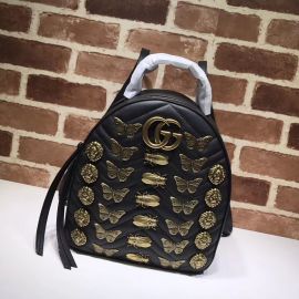 Gucci GG Marmont Animal Studs Leather Backpack Black 476671