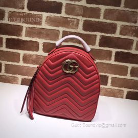 Gucci GG Marmont Quilted Leather Backpack Red 476671