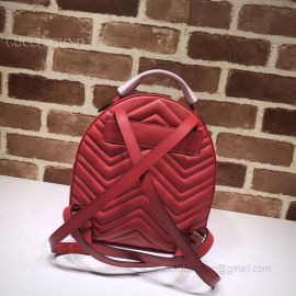 Gucci GG Marmont Quilted Leather Backpack Red 476671