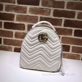 Gucci GG Marmont Quilted Leather Backpack White 476671