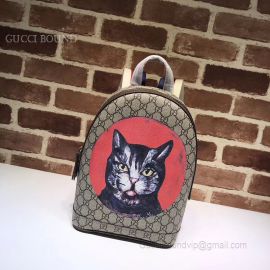 Gucci GG Supreme Cat Print Backpack Red 495621
