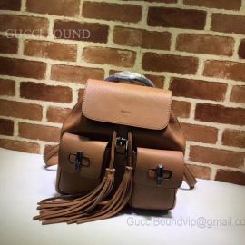 Gucci Bamboo Leather Backpack Brown 370833