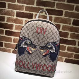 Gucci Wolf Print GG Supreme Backpack 419584
