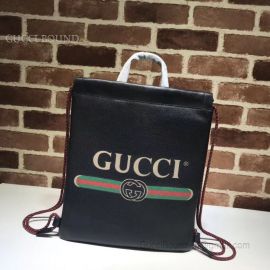 Gucci Gucci Print Small Drawstring Backpack Black 523586