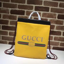 Gucci Gucci Print Small Drawstring Backpack Yellow 523586