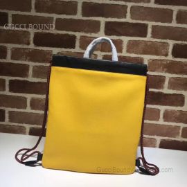 Gucci Gucci Print Small Drawstring Backpack Yellow 523586