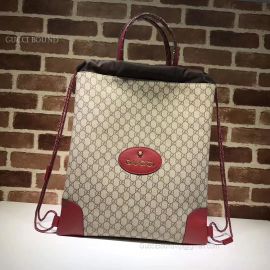 Gucci GG Supreme Drawstring Backpack Red 473872
