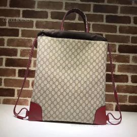 Gucci GG Supreme Drawstring Backpack Red 473872