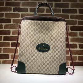 Gucci GG Supreme Drawstring Backpack Black 473872