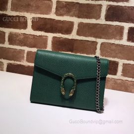 Gucci Dionysus Leather Mini Chain Bag Green 401231