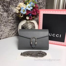 Gucci Dionysus Leather Mini Chain Bag Gray 401231