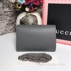 Gucci Dionysus Leather Mini Chain Bag Gray 401231