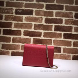 Gucci GG Marmont Leather Mini Chain Bag Red 401232