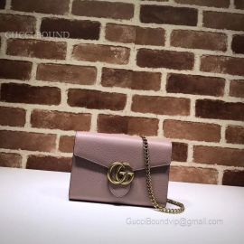 Gucci GG Marmont Leather Mini Chain Bag Pink 401232