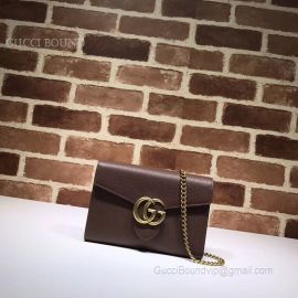 Gucci GG Marmont Leather Mini Chain Bag Coffee 401232