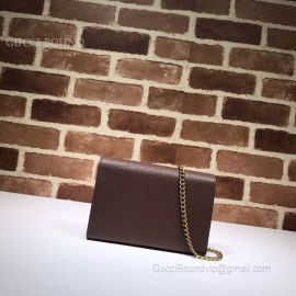 Gucci GG Marmont Leather Mini Chain Bag Coffee 401232