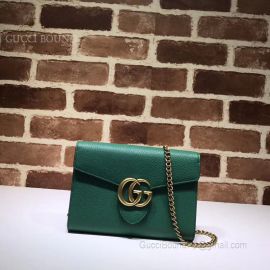 Gucci GG Marmont Leather Mini Chain Bag Green 401232