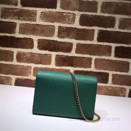 Gucci GG Marmont Leather Mini Chain Bag Green 401232