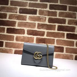 Gucci GG Marmont Leather Mini Chain Bag Gray 401232